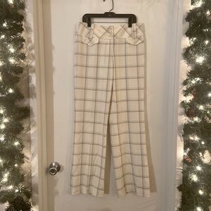 Loft Plaid Low Rise Stretch Pant Black and White size 2